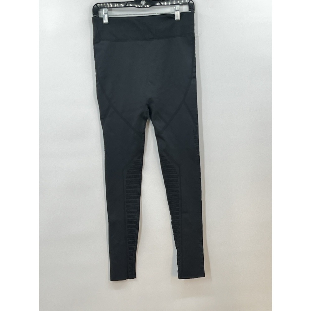 Fabletics Leggings Warp Knit Waisted Mesh Moisture Wicking Gray Large 10 12